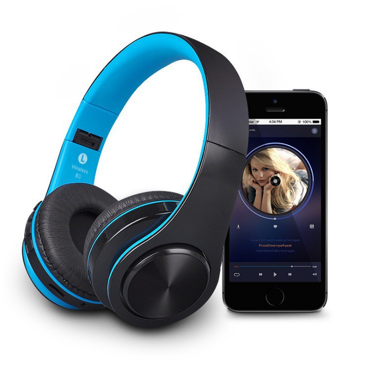 Tai nghe Bluetooth chụp tai hỗ trợ thẻ nhớ [MẪU MỚI ],tai bluetooth âm bass khỏe có thể gập lại B3_Tahaz shop