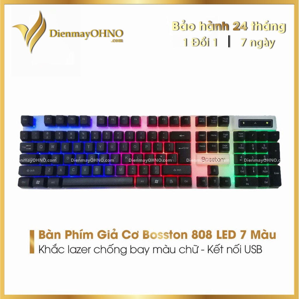 Bộ Bàn Phím Chơi Game Bosston 808 Keyboard Bàn Phím Gaming Cơ Máy Tính Led Có Dây RGB Gaming – OHNO Việt Nam