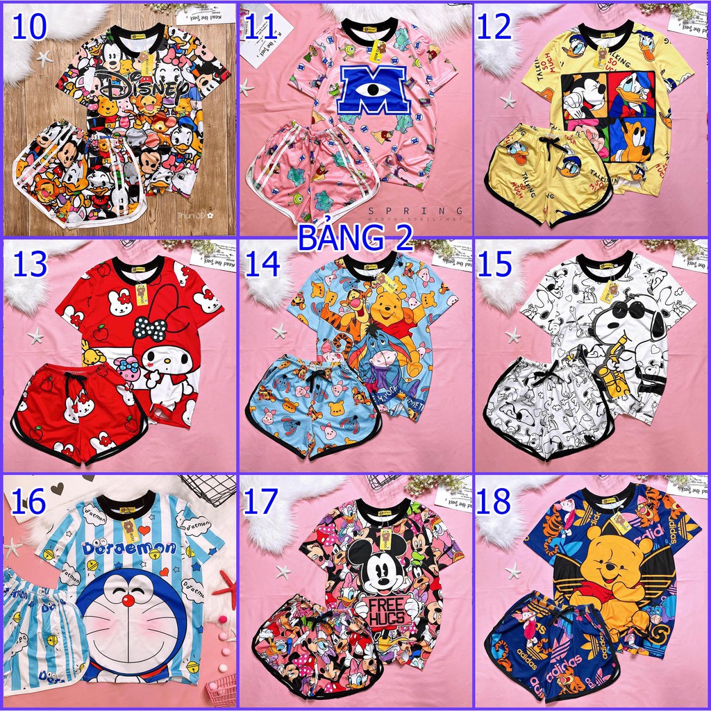 Đồ Bộ Thun Cotton ĐÙI Hoạt Hình Dễ Thương | BigBuy360 - bigbuy360.vn