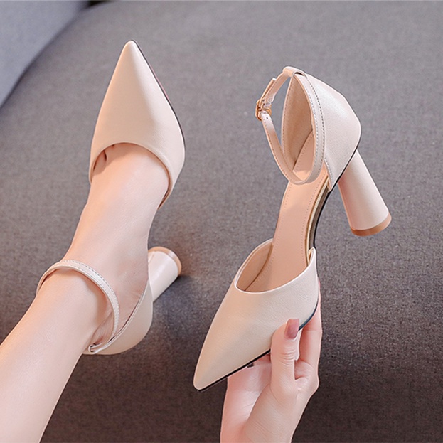 Giày cao gót mũi nhọn ZINA 8 phân, gót trụ, bít gót chuẩn hàng VNXK ZN0022