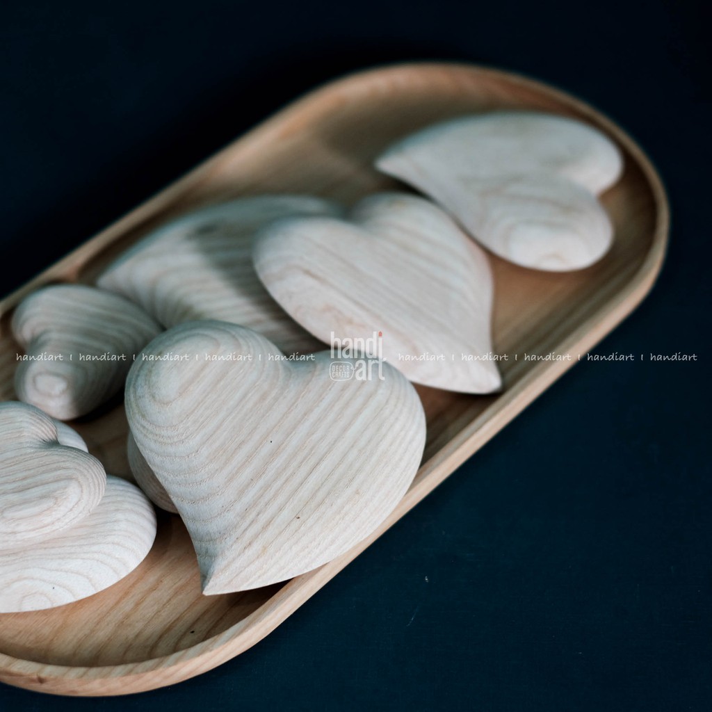 Trái tim gỗ trang trí - Trái tim gỗ handmade - Wooden heart