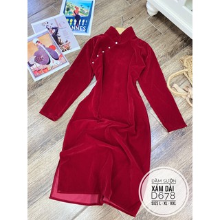 Bigsize Đầm sườn xám dài D678