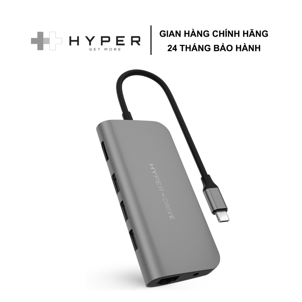 Cổng Chuyển HyperDrive Power 9-in-1 USB-C Hub For iPhone, Macbook, Ultrabook, USB-C Devices - HD30F