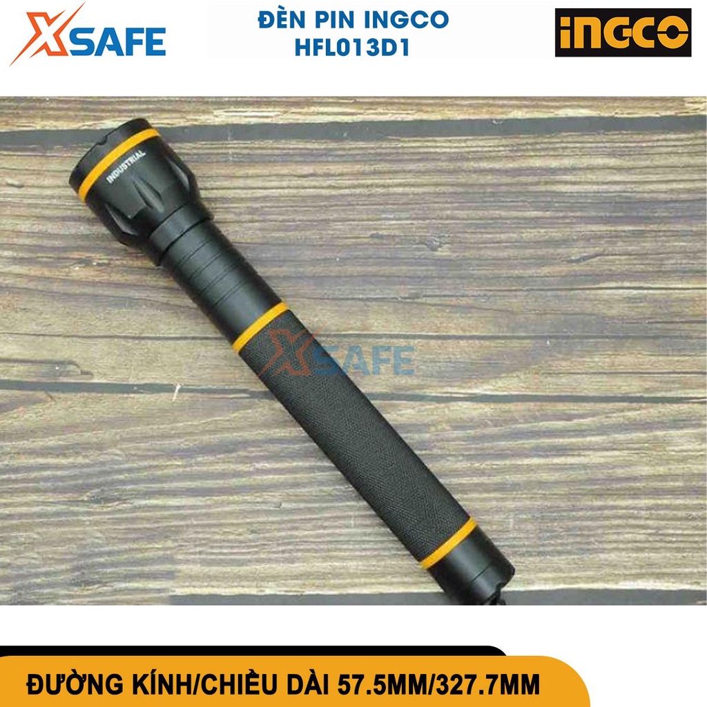 Đèn pin INGCO HFL013D1 3W, vỏ hợp kim nhôm, tuổi thọ 100000h, pin 3AAA, không kèm theo pin [CHÍNH HÃNG][XSAFE]