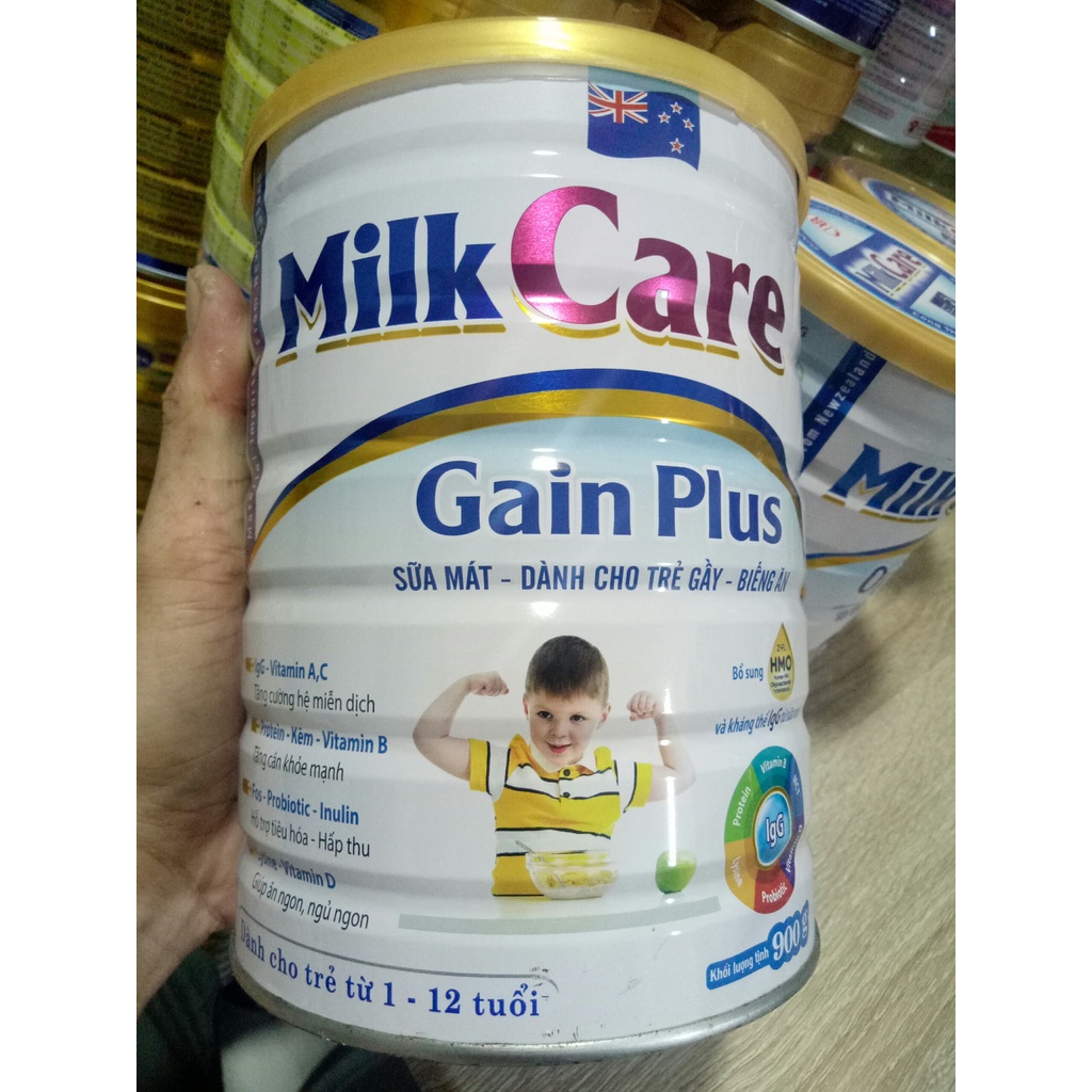 Sữa tăng cân milkcare Gain Plus lon 900g - Tăng cân hiệu quả cho trẻ gầy, biếng ăn