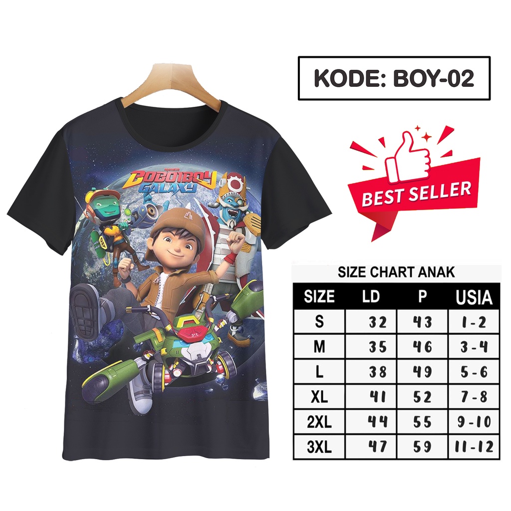 Áo thun nam in hình Boboiboy Galaxy 3D BOY-2