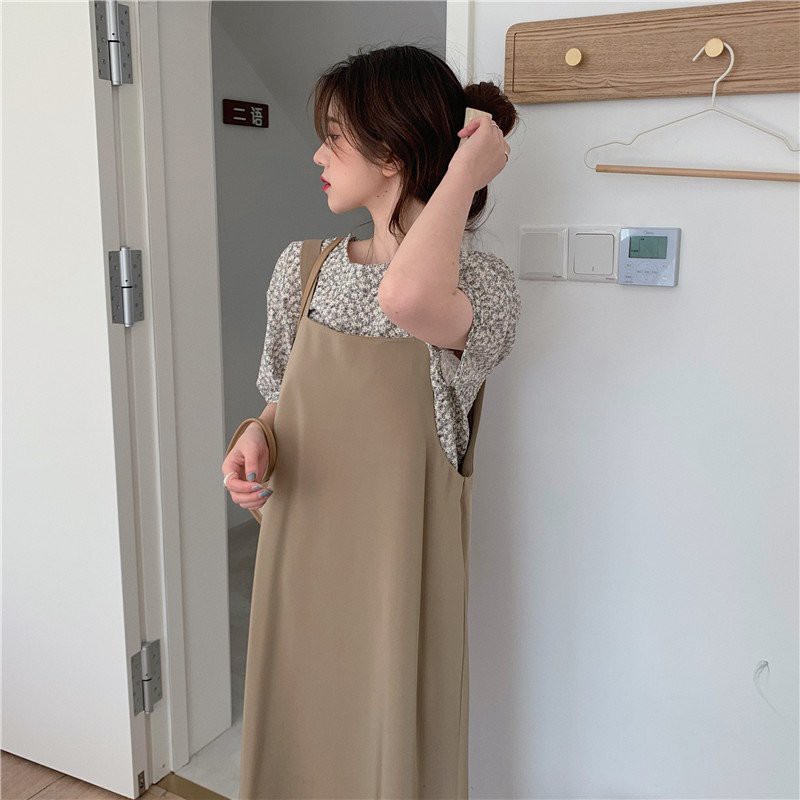 Set yếm dáng suông hoa nhí