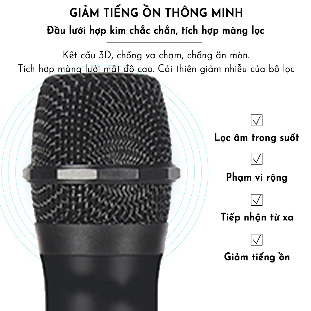 Micro karaoke Không dây ONTEK MV-02/ MV-01 có dây giá rẻ cho các loại loa kéo, amply