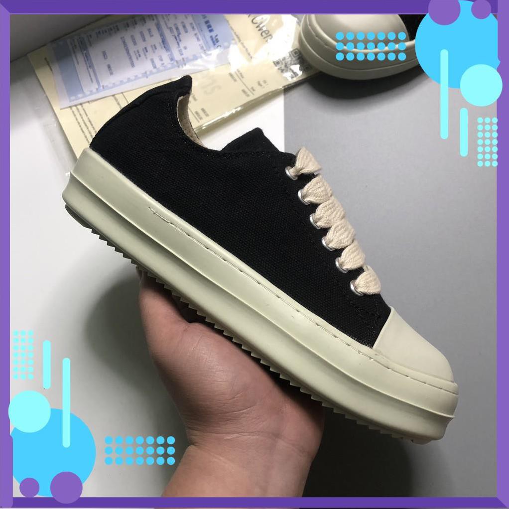 Giày Rick Owen, Giày Thể Thao Sneaker RO Đen Cổ Thấp Đế Khâu Thơm Hương Vani Full Size | RO001