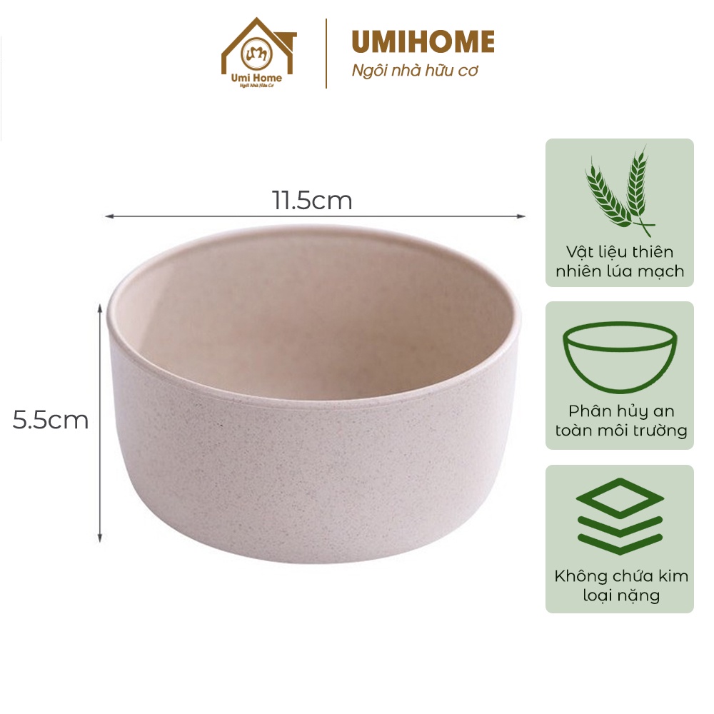 Bát trộn bột đắp mặt UMIHOME chất liệu nhựa Lúa Mạch cao cấp