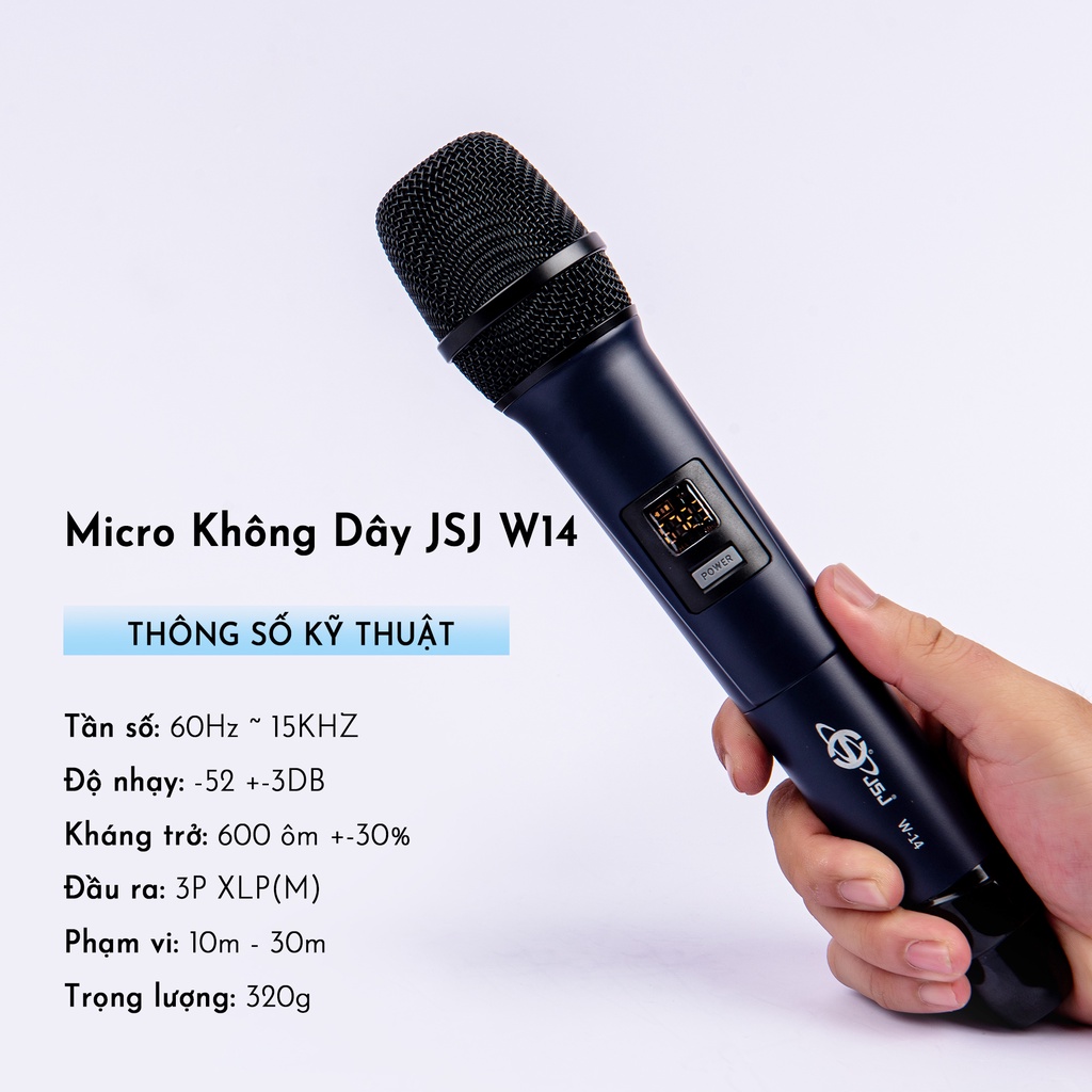 Micro karaoke không dây cao cấp JSJ W14 tích hợp màn hình led chuyên nghiệp bề mặt sử dụng công nghệ sơn tĩnh điện