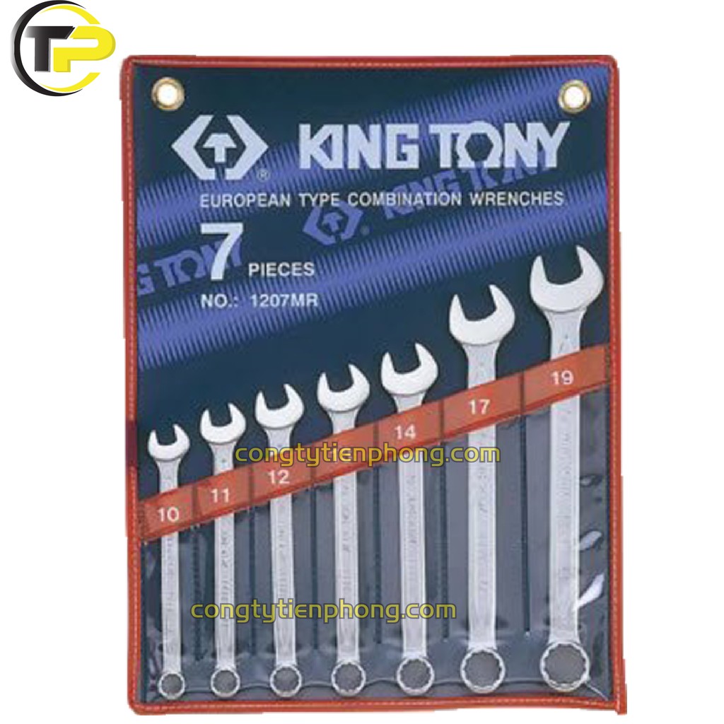 Bộ Cờ Lê Vòng Miệng 7 Cái Hệ Mét Kingtony 1207MR, 10-19MM