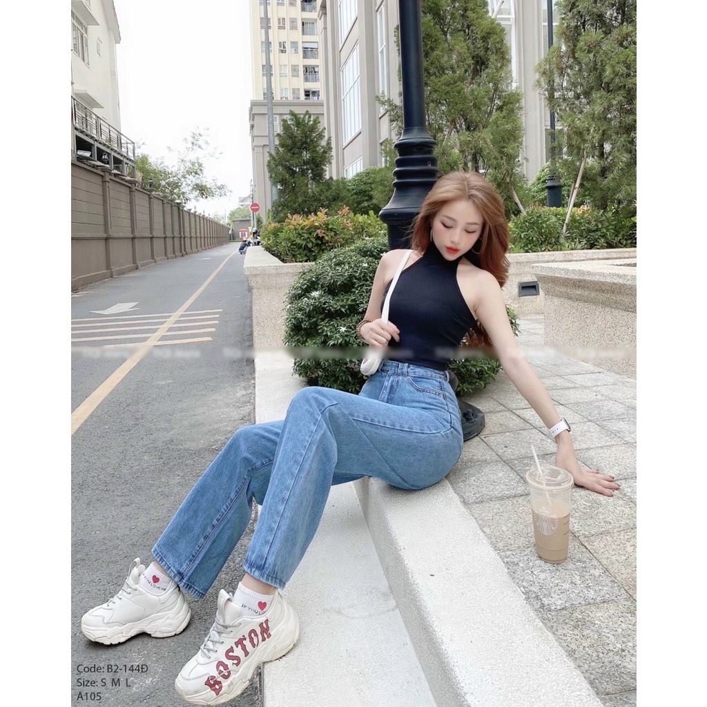 Quần Jeans Baggy Lưng Cao Ống Suông, Quần Jeans Baggy Nữ Ống Rộng, Quần Jeans Baggy Nữ Cạp Cao Ống Rộng