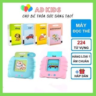 Xả kho Máy đọc thẻ thông minh flashcard song ngữ, Máy đọc từ vựng flashcard 112 thẻ 224 từ vựng Anh - Việt cổng sạc USB.
