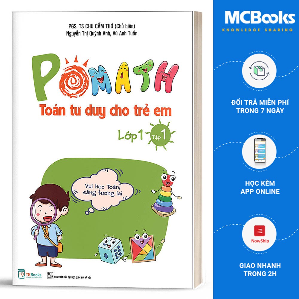 Sách - POMath - Toán tư duy cho trẻ em Lớp 1 Tập 1 - MCBooks