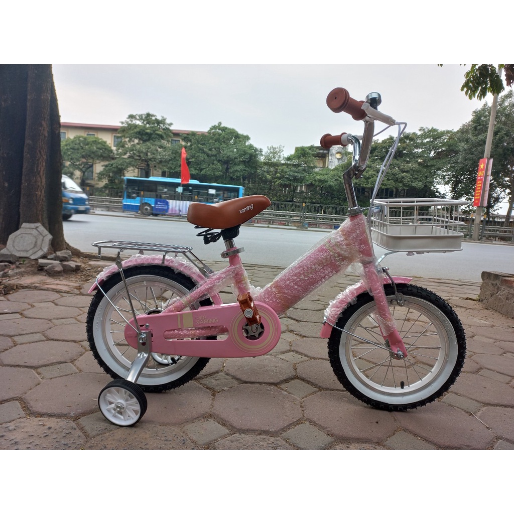 XE ĐẠP TRẺ EM XAMING MÀU HỒNG ( MẪU MỚI NHẤT)