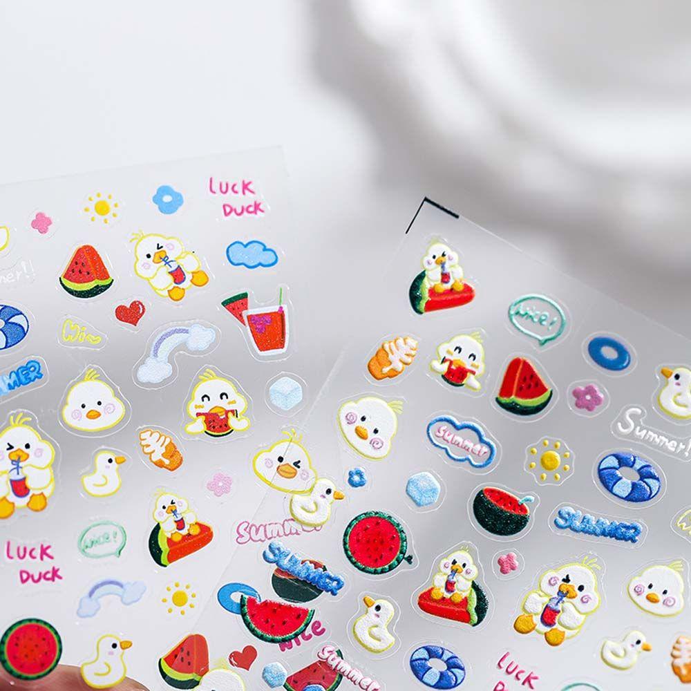 Miếng Dán Trang Trí Móng Tay Hình Chú Vịt Hoạt Hình Xinh Xắn