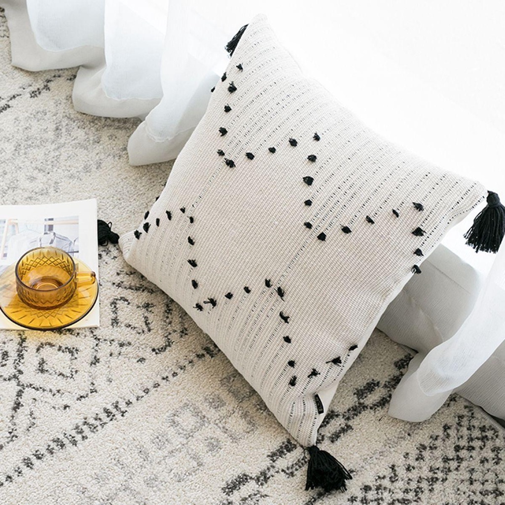 Vỏ Gối WMES15H Phối Tua Rua Mềm Mại Trang Trí Giường Ngủ / Sô Pha / Nông Trại