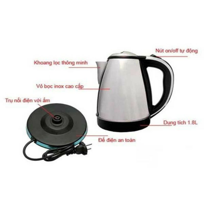 Ấm siêu tốc Sunhouse 1,8L SHD 1182 hàng chính hãng. Bình đun siêu tốc giá rẻ