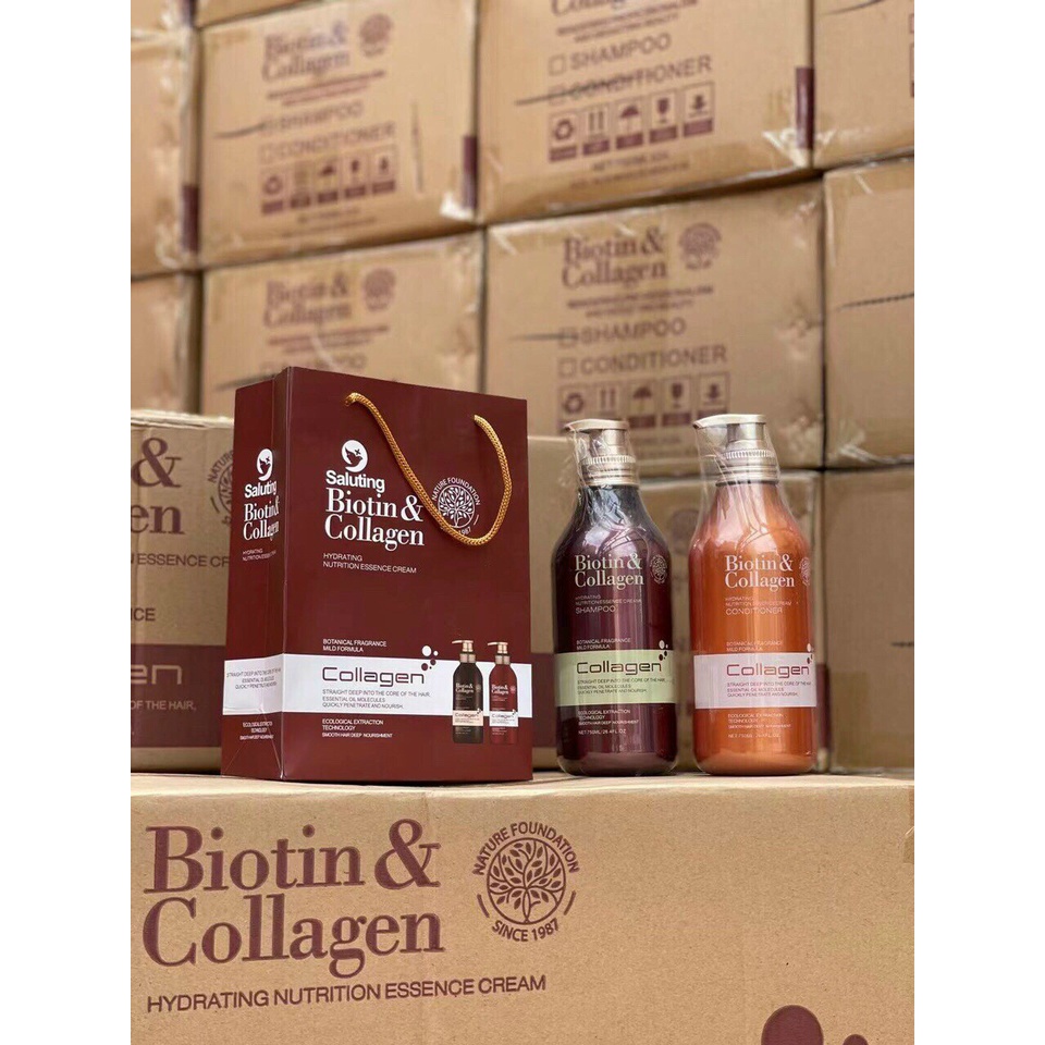 Dầu cặp Phục Hồi Biotin &amp; Collagen 750ml Hàng Mẫu Mơi Nhất 2021.