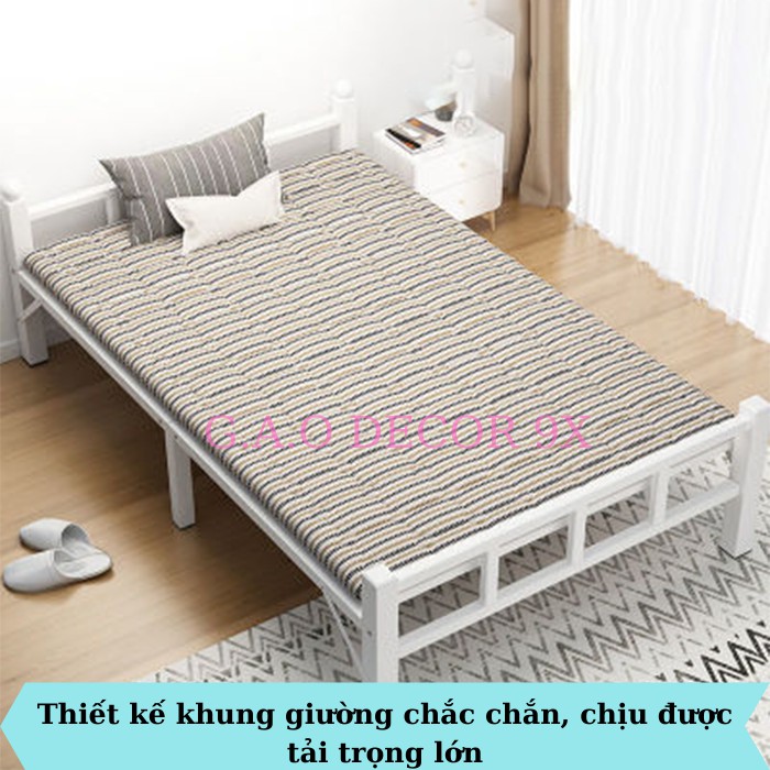 Giường Gấp Có Nệm 1m9 Khung Sắt Chắc Chắn,Giường Xếp Gọn Thông Minh Ngủ Trưa Văn Phòng GUT006