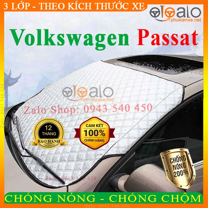 Tấm che nắng kính lái xe Volkswagen Passat 3 Lớp Cao Cấp - Màu Bạc - OTOALO