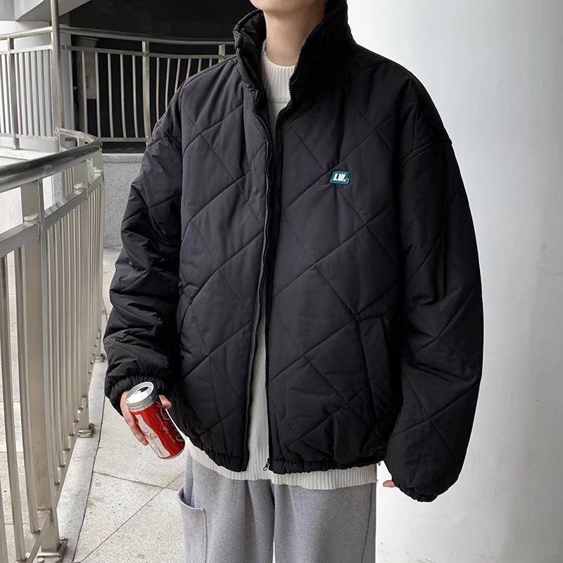22 Phong Cách Mới Thu Đông!F &amp; X Áo Cotton Đệm Cotton Dày Dặn Họa Tiết Kim Cương Phong Cách Đường Phố Hàn Quốc Dễ Phối Đồ Cho Nam