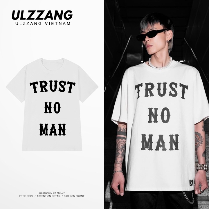 Áo thun nữ tay lỡ ULZZ ulzzang form dáng rộng trust no man