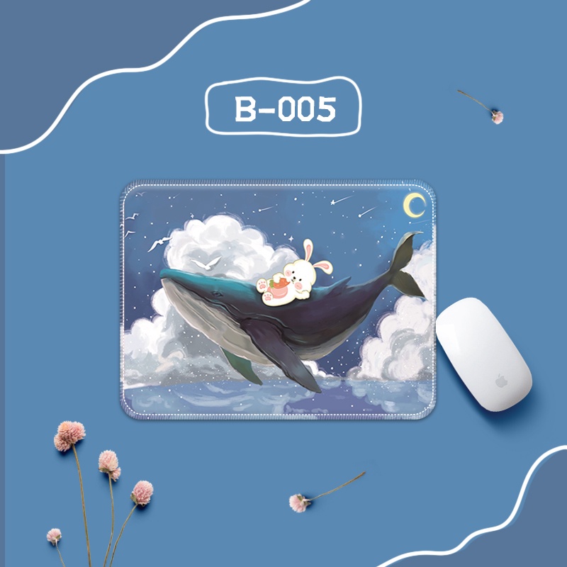 Tấm Lót Chuột Máy Tính Bằng Cao Su Dày Dặn Mềm Mại Chống Trượt / Mài Mòn In Hoạt Hình Dễ Thương