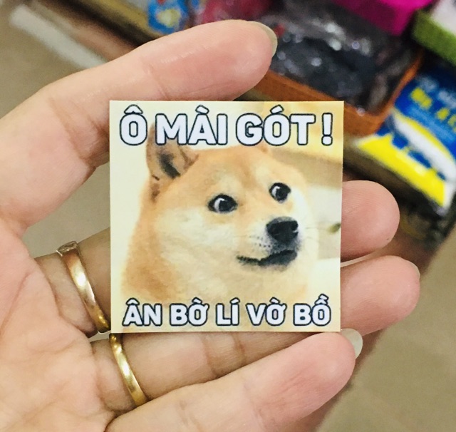 Sticker cheems 10-50 cái ép lụa bóc dán,hình dán shiba meme ,sticker hình chó cheems siêu cute dễ thương