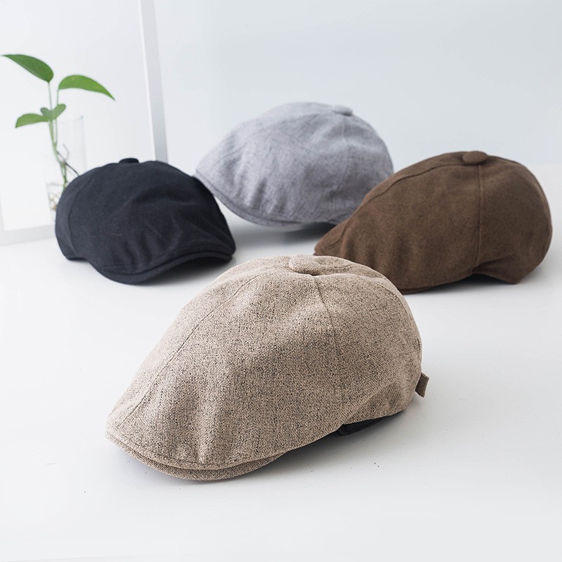 Mũ Beret Mỏ Vịt Retro Phong Cách Hàn Quốc Mũ Beret Nam Nữ Unisex Thu Đông Màu Trơn