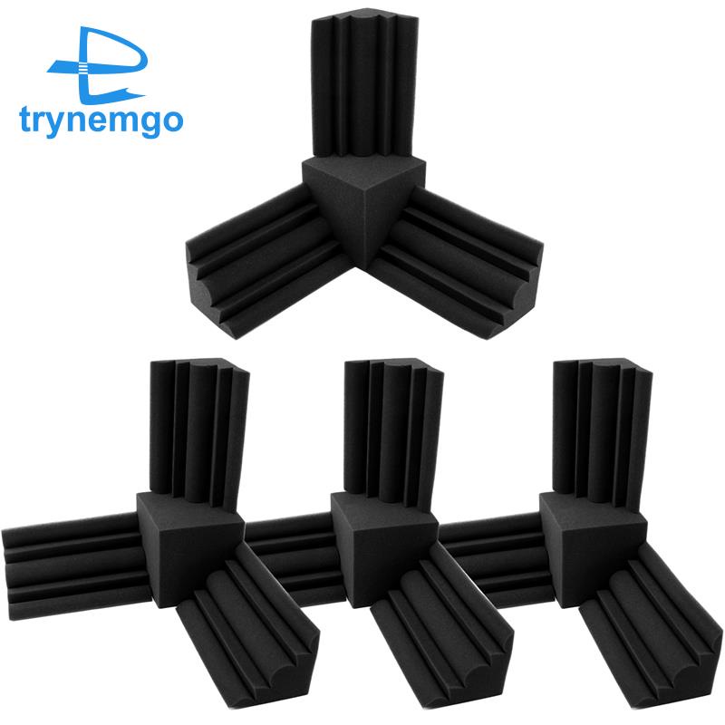 16Pcs/Set 12Pc Bass Trap Wall Foam + 4Pc Square Sound Insulation Foam