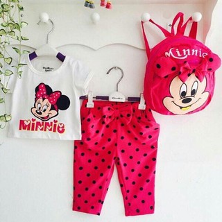 Set bộ bé gái kèm balo xinh xắn