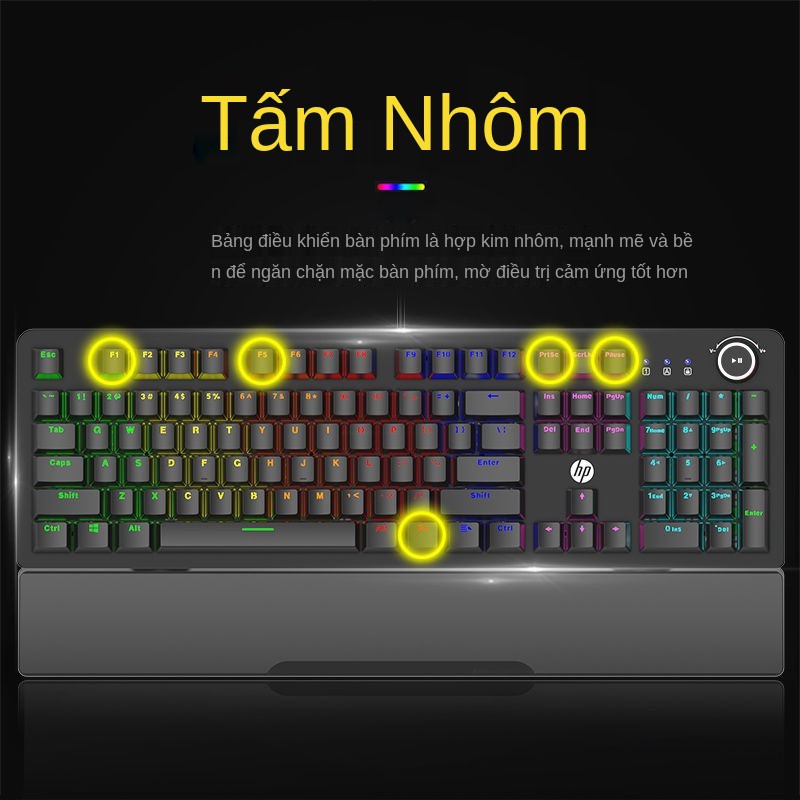 ❣Bộ bàn phím cơ game chuột HP K10G + GM10 Bộ bàn phím và chuột có dây game văn phòng LOL ăn cơm cf