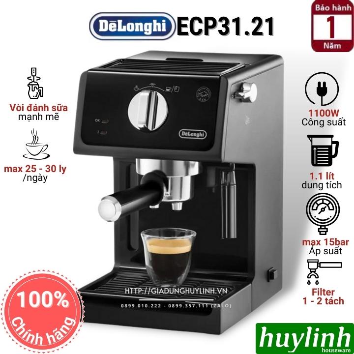 [Mã ELHAMS5 giảm 6% đơn 300K] Máy pha cà phê Delonghi ECP31.21 - Chính Hãng