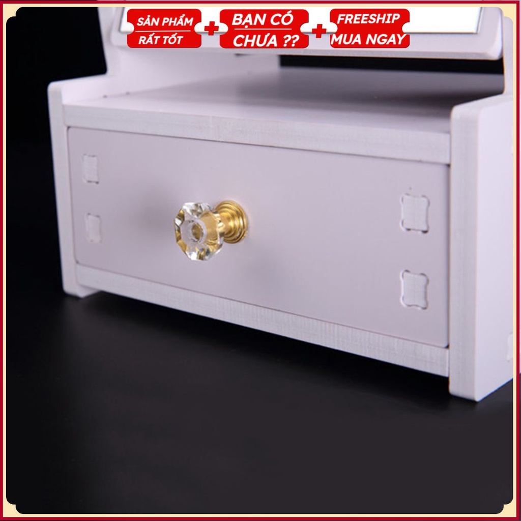 [Tặng Khăn] Gương Soi Trang Điểm Để Bàn - Khung Thỏ Trắng T9