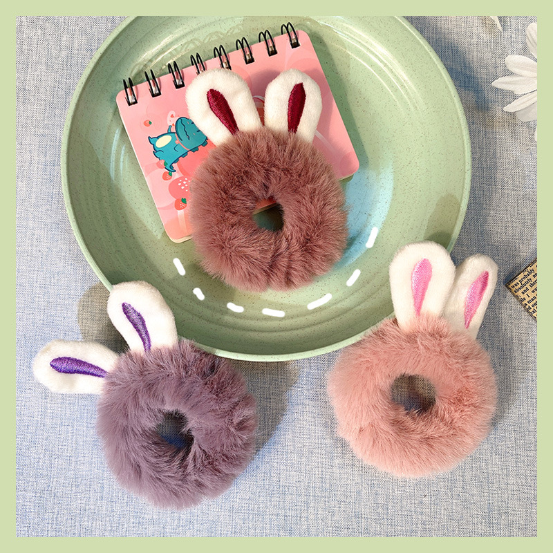 Dây buộc tóc họa tiết tai thỏ đáng yêu cho nữ