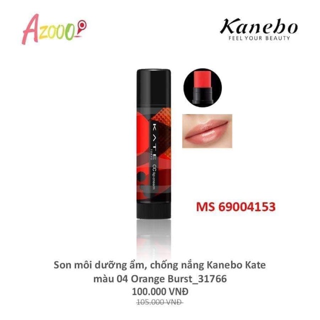 Son dưỡng chống nắng kanebo Kate màu Đỏ - Màu Cam | BigBuy360 - bigbuy360.vn