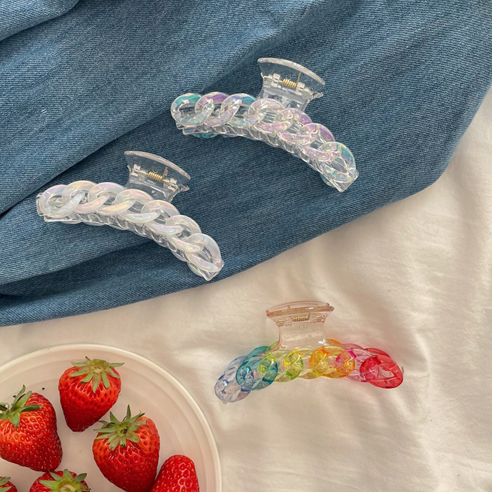 Kẹp Tóc Dạng Xoắn Dài Trong Suốt Nhiều Màu Cho Nữ