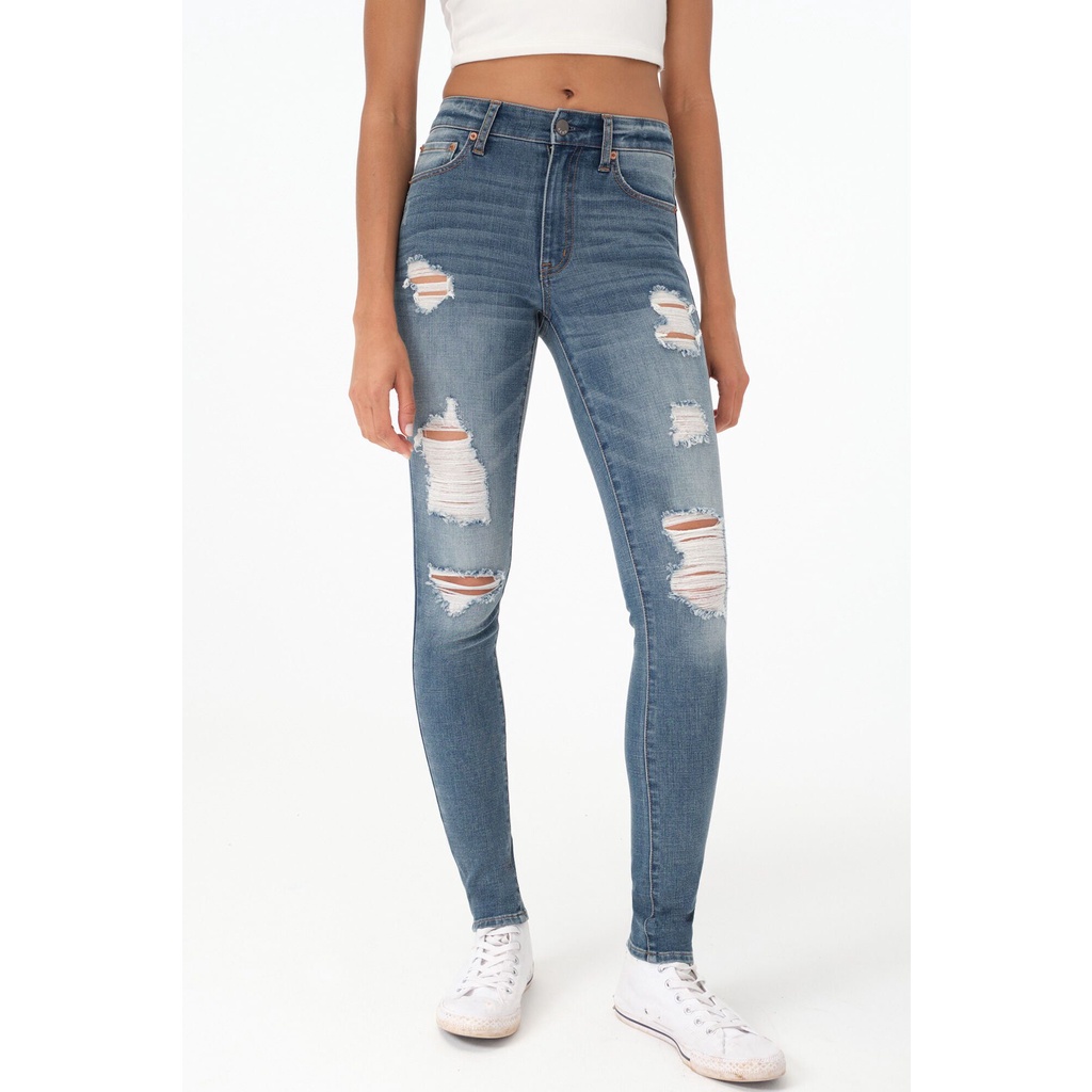 Quần jean AERO wash rách phía trướcQ1454