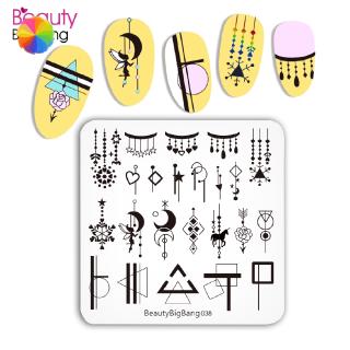 Tấm khuôn hình vuông in họa tiết trang trí móng tay nghệ thuật 6*6cm