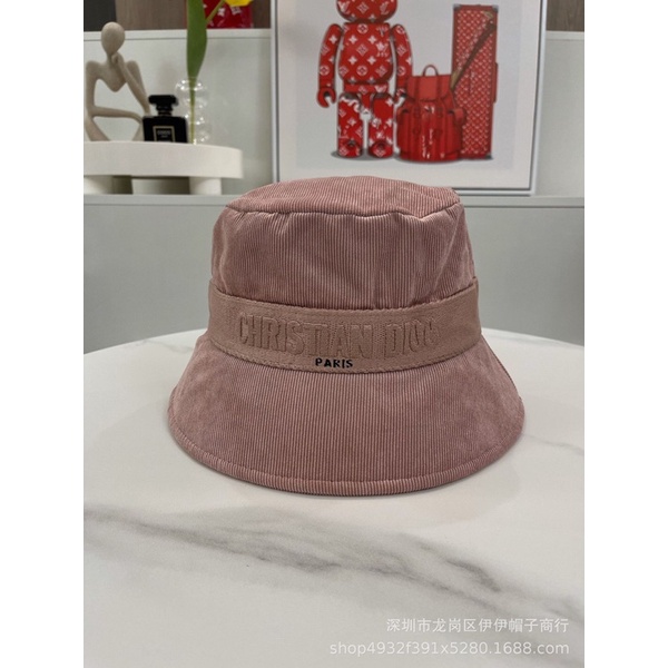 Mũ vành bucket nhung hai màu đen, hồng siêu hot