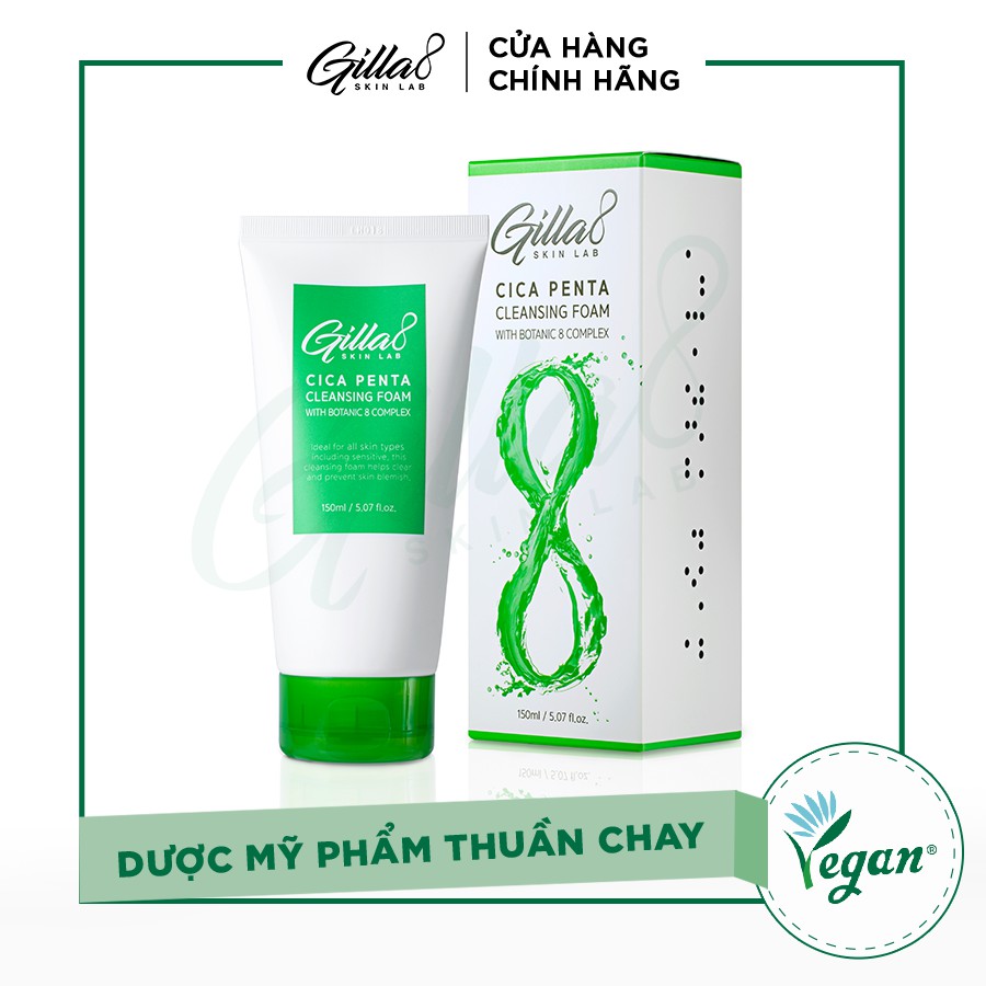 SỮA RỬA MẶT RAU MÁ GILLA8 CICA PENTA CLEANSING FOAM