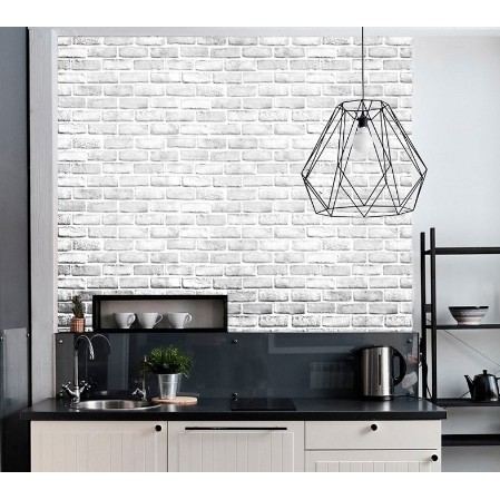 1 mét Giấy dán tường Giả gạch 3d xám ngói sẵn keo