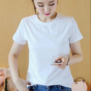 Áo thun trơn màu trắng siêu đẹp (cotton dày, mịn)