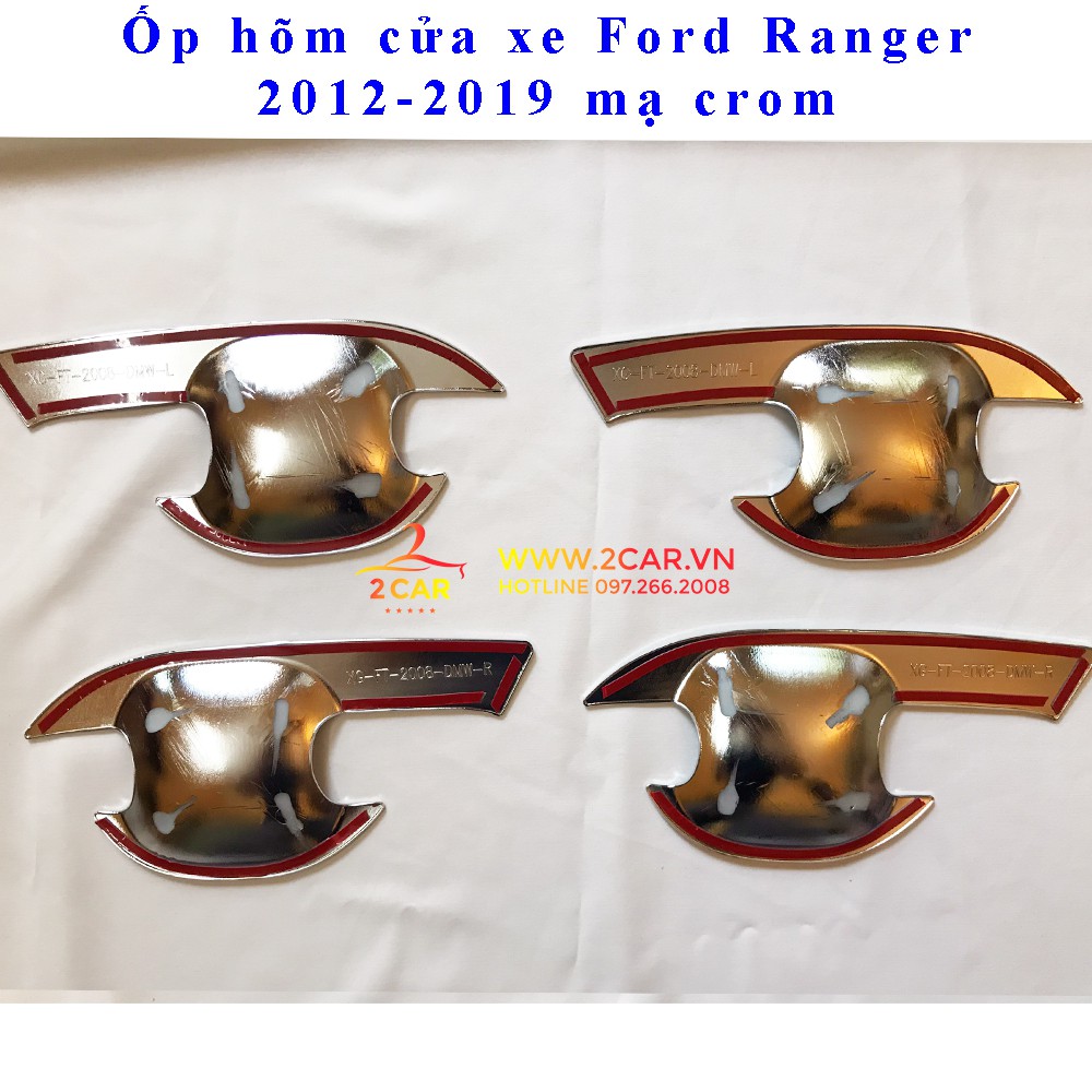 Ốp tay nắm, hõm cửa xe Ford Ranger 2014 - 2021 mạ crom