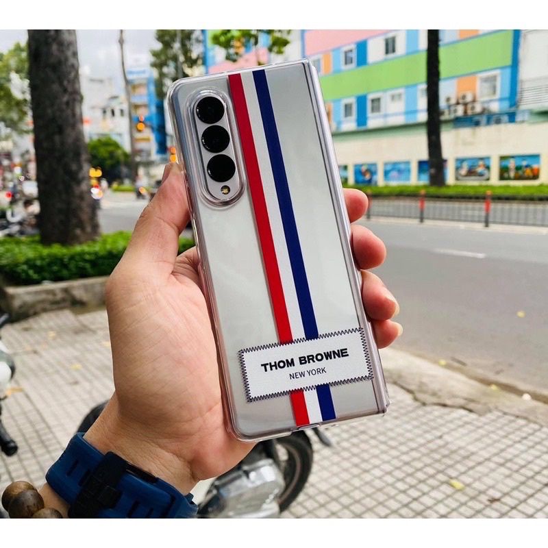 Ốp lưng Z Flip 5 /Z Flip 4/Z Fold 4 / Z FOLD 3 / Z Flip 3 trong suốt Thom Browne, hai mảnh LIKGUS
