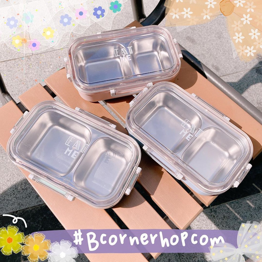Hộp Cơm Hai Ngăn Nhiều Màu
