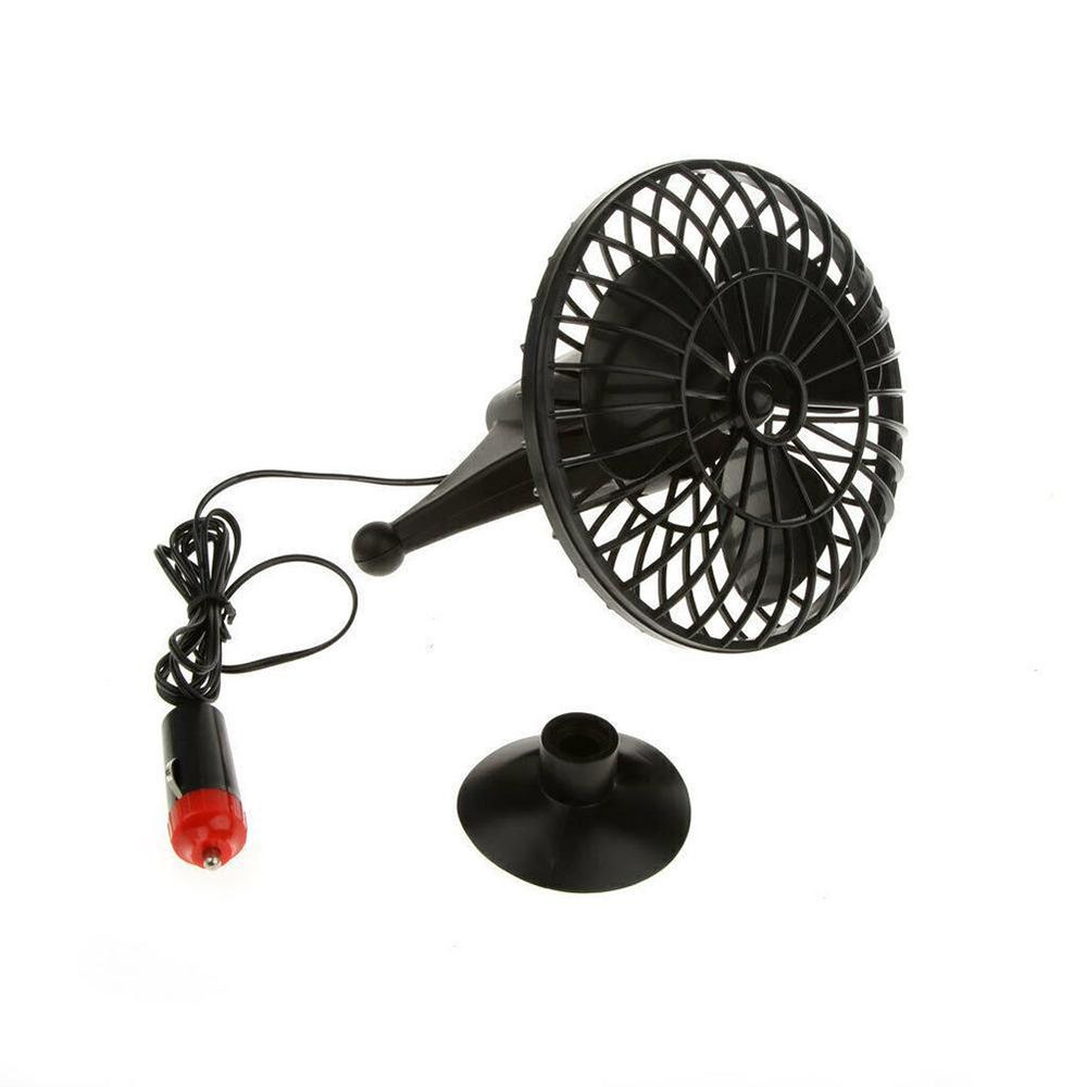 Quạt điều hòa không khí mini 12V 4 inch màu đen có cốc hút gắn bảng điều khiển xe hơi tiện dụng