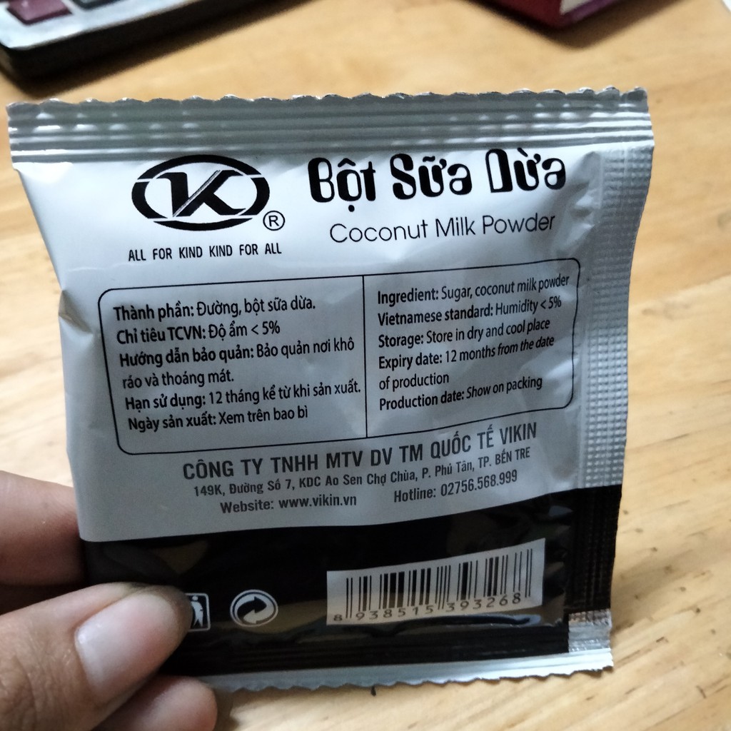 1 Gói Bột Sữa Dừa 17g Nguyên Chất Dùng Để Pha Chế Cà Phê, Sinh Tố, Và Các Món Ăn, Thơm Ngon, An Toàn
